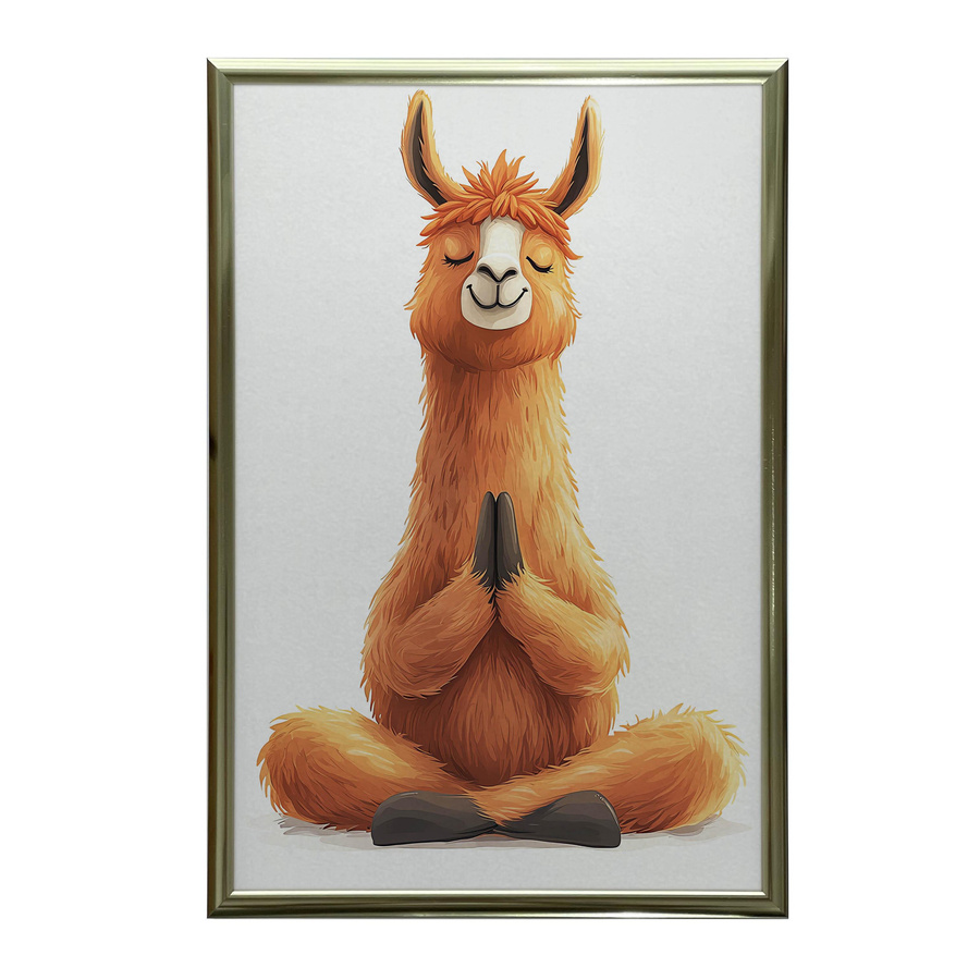 Poster Meditierendes Lama von iKable mit schwarzem Aluminiumrahmen, Breite: 30 cm, Höhe: 40 cm - Bild 2