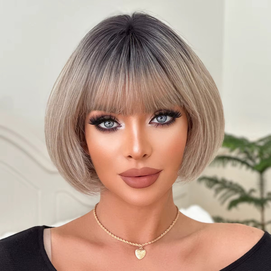 7JHH WIGS Perücke, blonde Bob-Perücke für Damen, synthetisch, aschgold - Bild 2