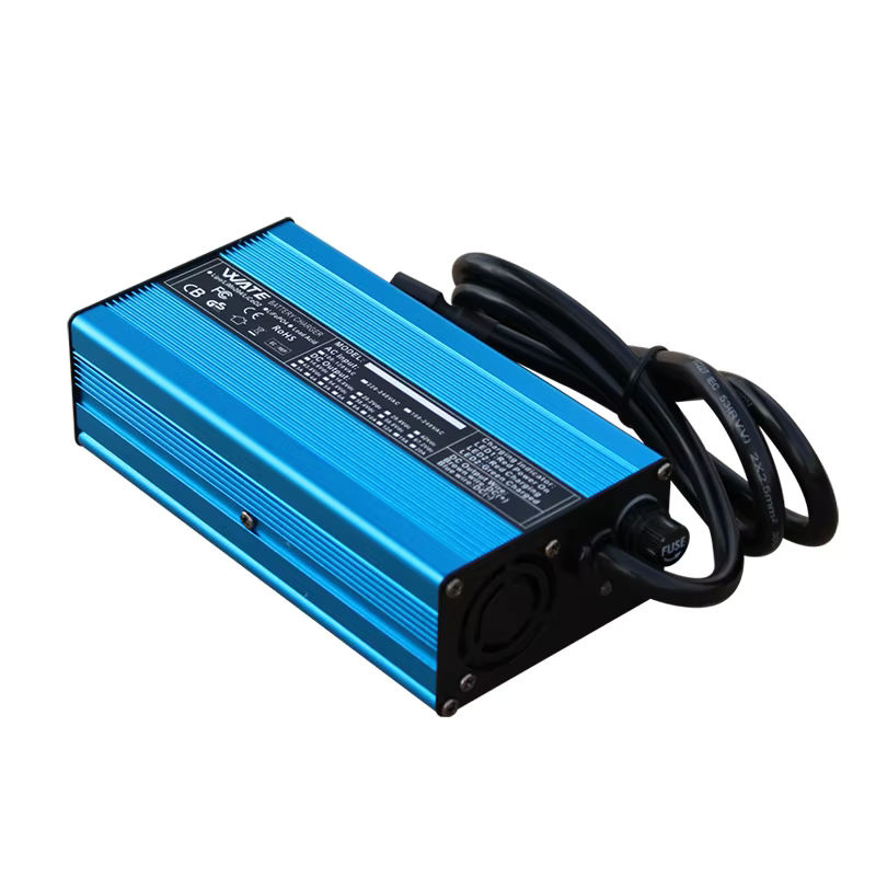 WATE Ladegerät 42V 15A für 10S 36V Lithium-Batterien in Blau mit Schalter und Wärmeableitung - Bild 4