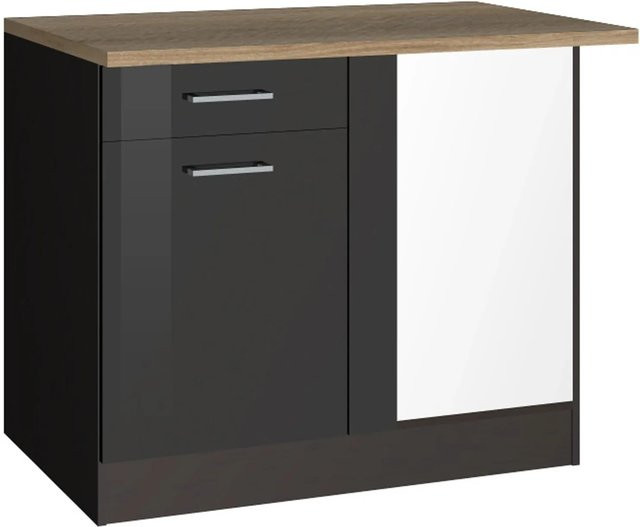 Held Möbel Küchen-Eckschrank Mailand in Hochglanz Graphit, Höhe: 110 cm - Bild 1