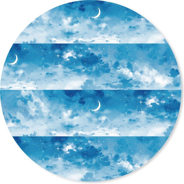 Etori Life Starry Washi-Tape mit Mondlicht-Aquarell-Design in Hellblau, Breite: 60 mm, Länge: 2 m - Bild 1
