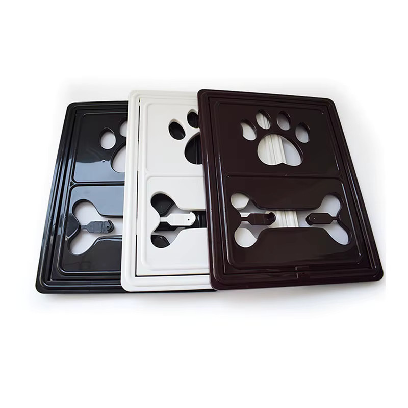 Abschließbare Otmagelu Haustiertür aus Kunststoff in Weiß für Hunde und Katzen mit Sicherheitsklappe für Fliegengitter, B/H: 45,5 x 45,5 cm, Tiefe: 35,5 cm - Bild 3