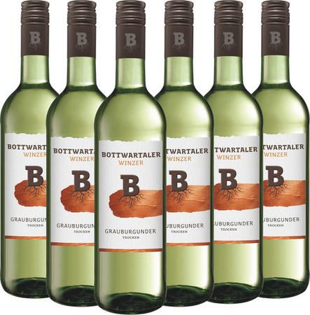 Kupfer Grauburgunder Qba trocken Weißwein 6 x 0,75 l
