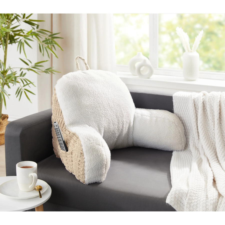Rückenkissen Kuschel von viva domo in Weiss und Beige, Keilkissen Soft für Erwachsene - Bild 2