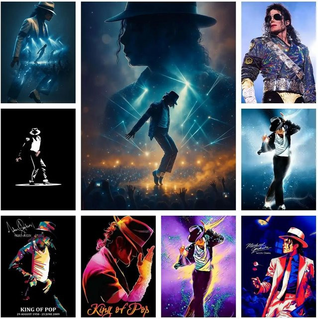 KAYOU Michael Jackson 5D DIY Rundes Diamant-Malset mit Kreuzstickerei und Mosaik-Kunst in Multicolour, B/H: 30 x 20 cm - Bild 1