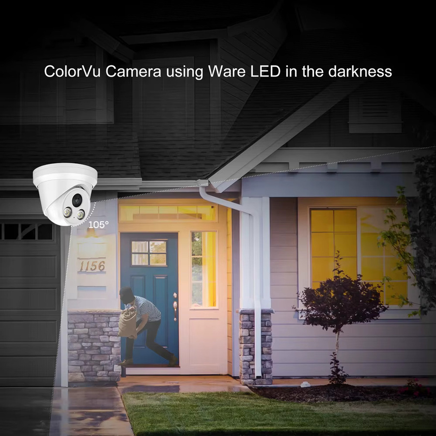 Ziksecu 4K 8MP IP PoE Turret Überwachungskamera Outdoor IP67 wasserdicht mit WDR und H.265, Weiß, Hikvision-kompatibel und Onvif-Unterstützung - Bild 3