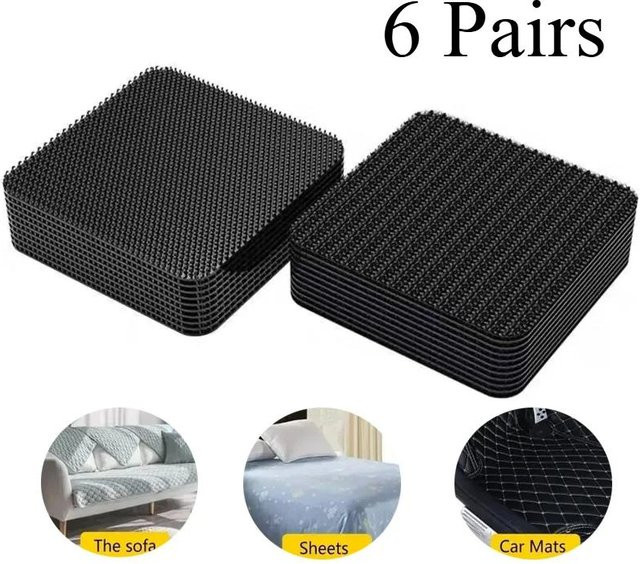 3M Selbstklebendes Klettband Set, doppelseitig, Schwarz, 12 Stück - Bild 1