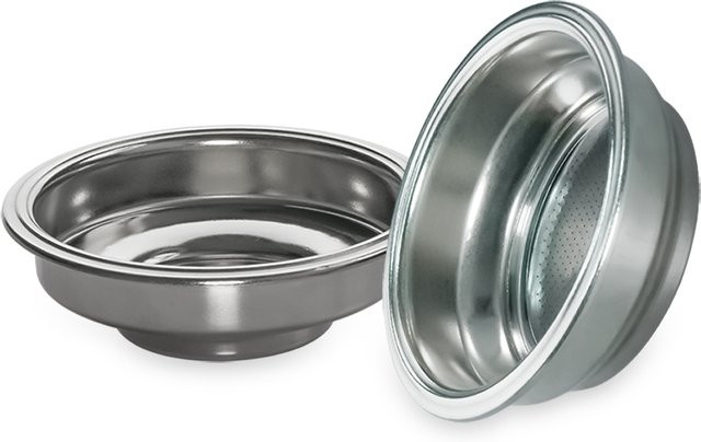 Dalinwell Druckbeaufschlagungs-Siebträger-Filterkorb für 1 Tasse Espresso, doppelwandig, Edelstahl, Silber, Durchmesser: 58 mm - Bild 1