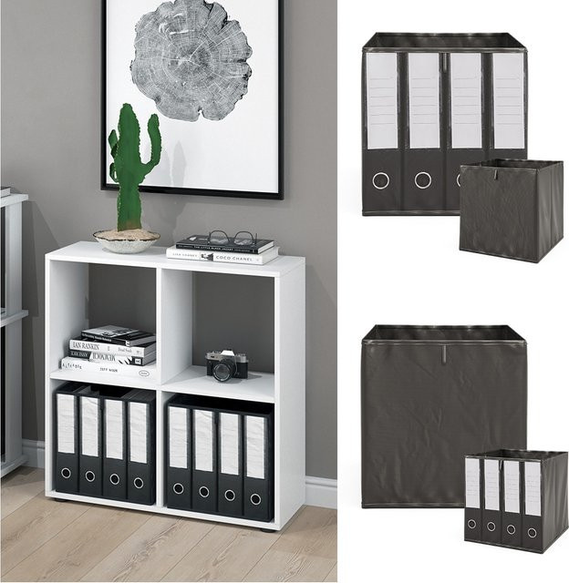 Vicco Tetra Würfelregal Standregal als Raumteiler in Weiß mit 4 Fächern, B/H: 73 x 72 cm - Bild 1