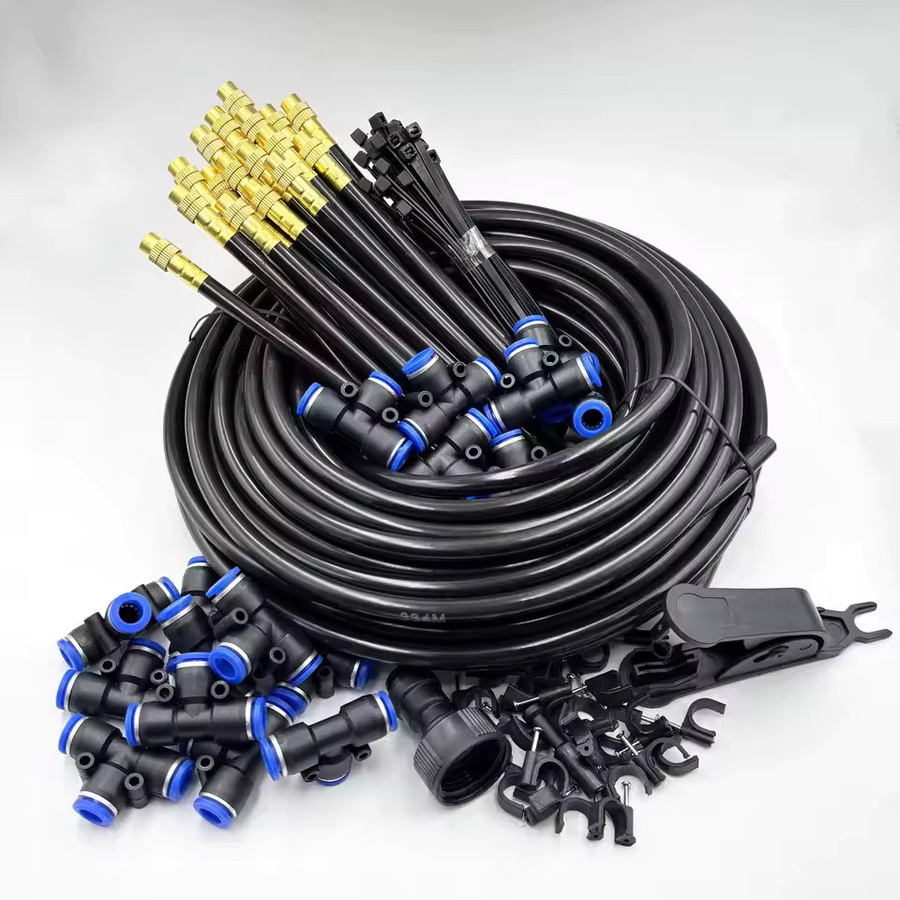 AZNM Universelles Gartenbewässerungsset mit T-Stück, Zerstäuberdüse und automatischem Tropfbewässerungssystem in Schwarz - Bild 4