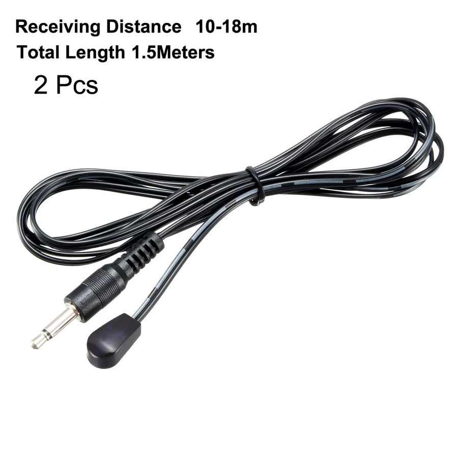 Uxcell IR-Infrarot-Emitter-Verlängerungskabel Set mit 2 Stück, 45 Grad Emissionswinkel, 3,5 mm Klinkenstecker, Farbe: Rot/Schwarz, Länge: 1,5 m - Bild 2