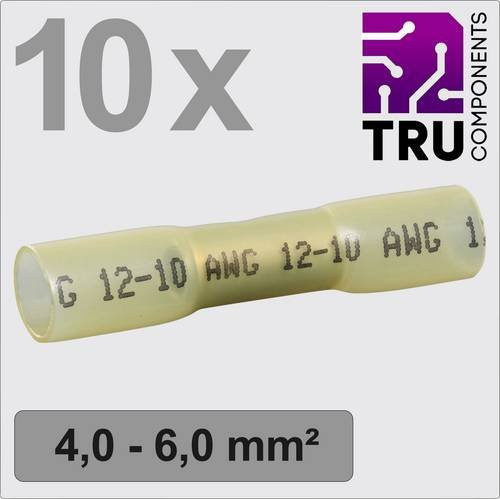 TRU COMPONENTS TC-13448504 Stoßverbinder mit Schrumpfschlauch 4mm² 6mm² vollisoliert Gelb 10 Stück - Bild 1