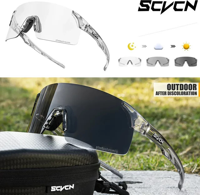 Scvcn Sportsonnenbrille, Radfahren, Rot, Blau, Kunststoff, Herren - Bild 1