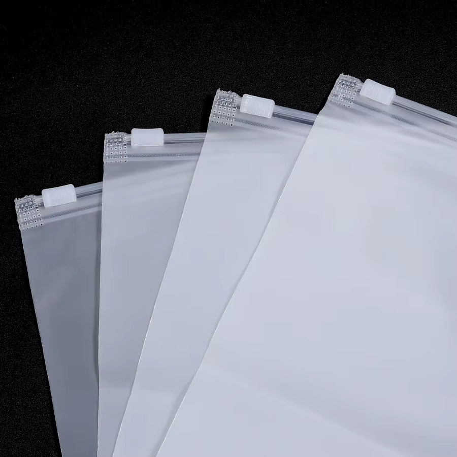 Louleur Matte Reißverschlusstaschen Transparent Wiederverwendbare Aufbewahrungsbeutel aus Kunststoff für Schmuck und Lebensmittel - Bild 3