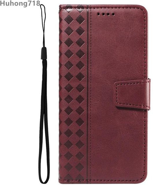 Sony Ledertasche Flip Wallet Hülle mit Kartenfach für Xperia 1, 5, 10 IV, 10 V, 10 VI in Weinrot - Bild 1