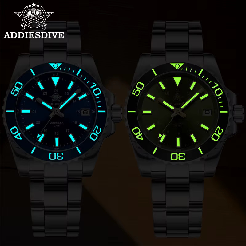 ADDIESDIVE Armbanduhr, Automatik, Edelstahl, Saphirglas, Blau, Herren - Bild 2