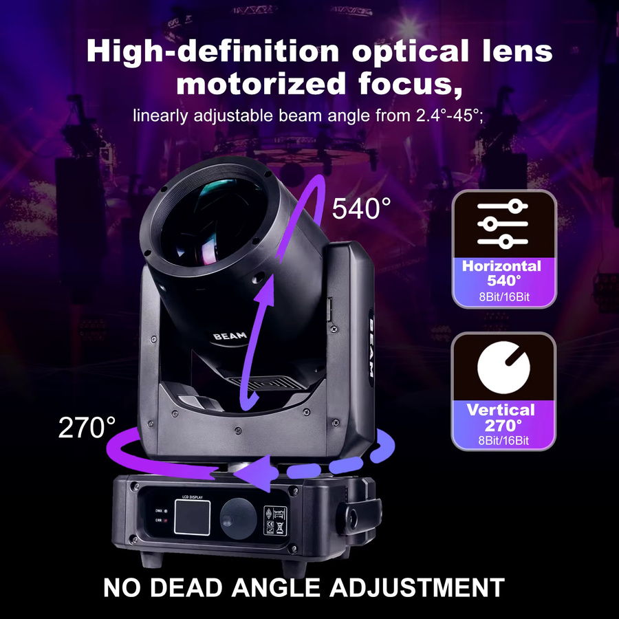 POLET Moving Head Beam Licht 250W Sharpy MINI DMX512 Schwarz - Bild 4