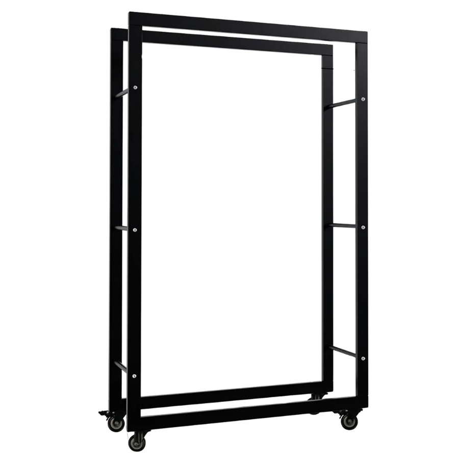 DELUKE Kaminholzregal SATLO aus Metall mit Rollen in Schwarz, B/T/H: 80 x 25 x 125 cm - Bild 2