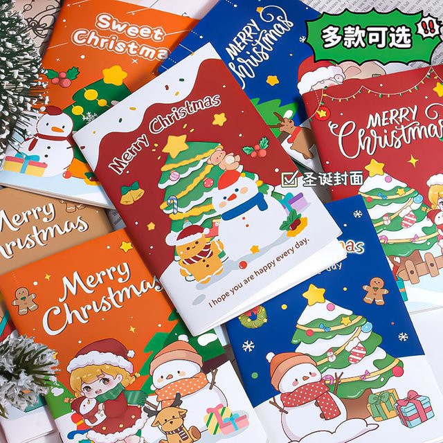 24er Set TWBEB Weihnachtliche Cartoon Notizbücher mit Softcover, Linierte Übungshefte für Schüler, Mehrfarbig - Bild 1