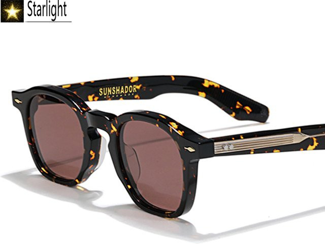 BEIQIU Sonnenbrille, Rund, Acetat, Vollrand, Schwarz, Unisex - Bild 1