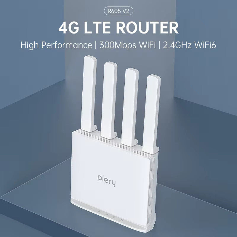 Plery 4G Wireless Router WiFi 6 mit externer Antenne und SIM-Card-Slot in Weiß - Bild 2