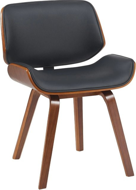 DELUKE Besucherstuhl SEOUL Konferenzstuhl im Retro-Design aus Kunstleder, Farbe: Walnuss/schwarz, B/T/H: 55 x 41 x 80 cm - Bild 1