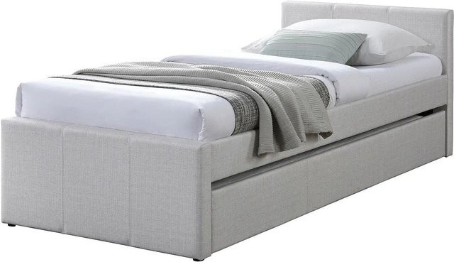 Vente-unique Bettrahmen Doritalo in Beige mit Stoffbezug und modernem Design, Höhe: 95,0 cm, Breite: 208,5 cm - Bild 1