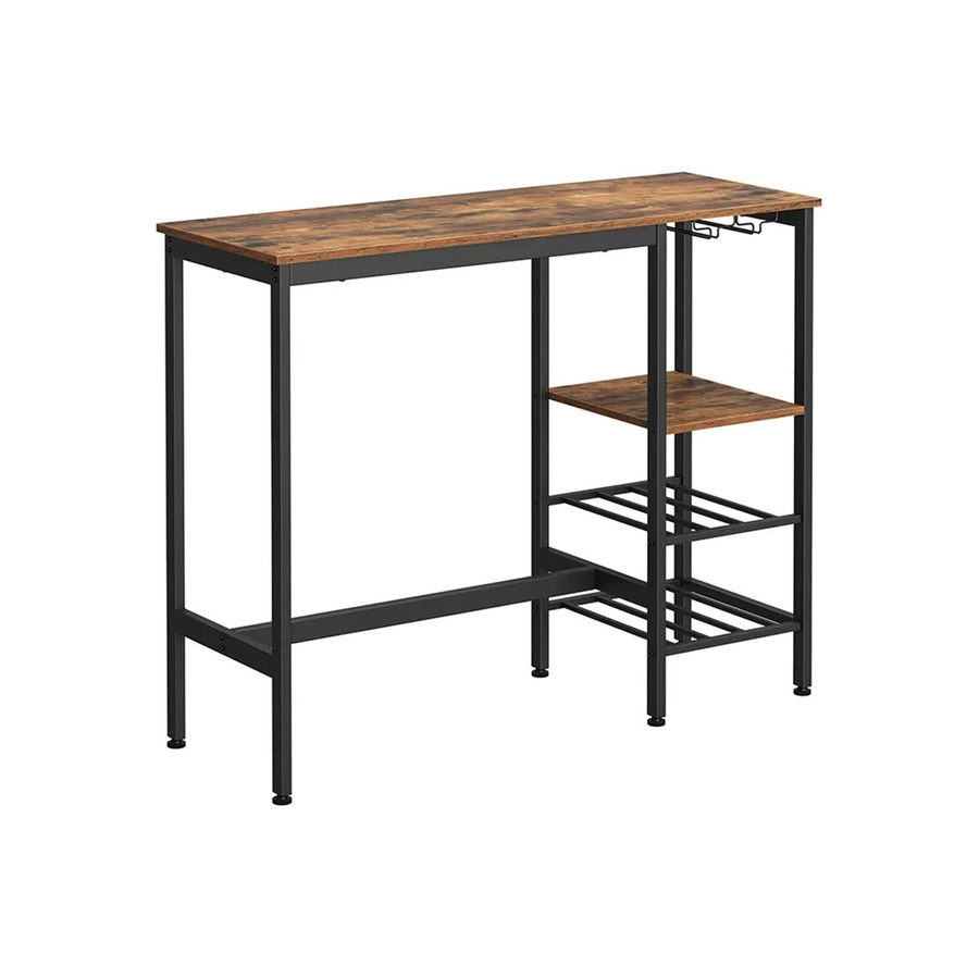 Vasagle Bartisch im Vintage-Design, Braun-Schwarz, B/T/H: 110 x 40 x 90 cm - Bild 2