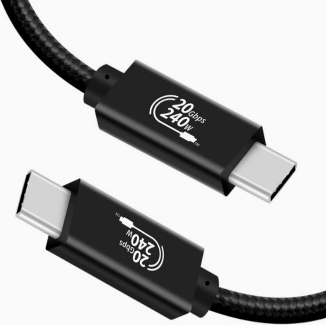 Jasoz USB C auf Typ-C Kabel Schwarz mit 240W PD3.1 Schnellladung, 4K@60Hz Videoübertragung und 20 Gbit/s Datenrate USB 3.2 Gen2 - Bild 1