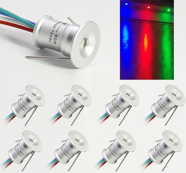 KPSUN LED Mini-Einbaustrahler RGB Farbwechsel Schwarz für KTV Bar Party Bühne und Gipskarton-Decken mit DC12V - Bild 1