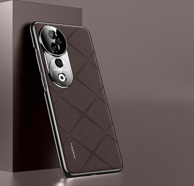 KEYSION Gittermuster PU-Ledertasche für VIVO V40 5G und VIVO V40 Pro 5G mit Kameraobjektivschutz in Braun - Bild 1