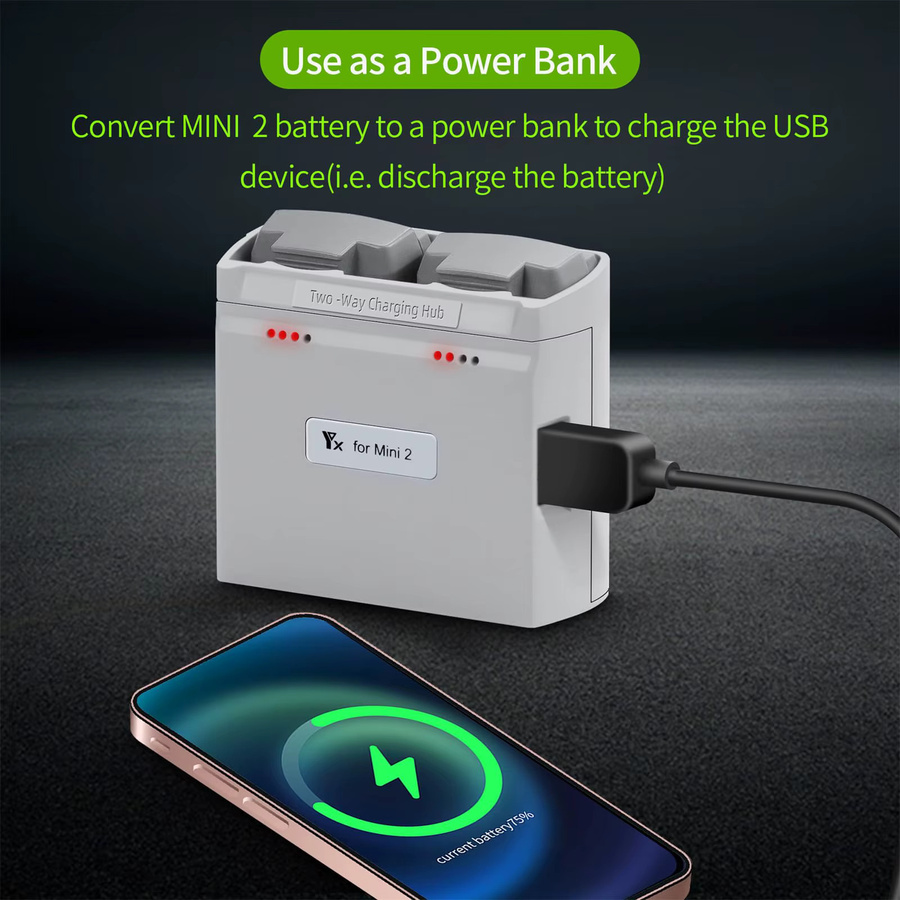 DJI Ladestation für Mini 4K, Mini 2SE, Mini 2 und Mini SE mit Zwei-Wege-Batteriemanager und Schnellladefunktion in Grau oder Weiß - Bild 4