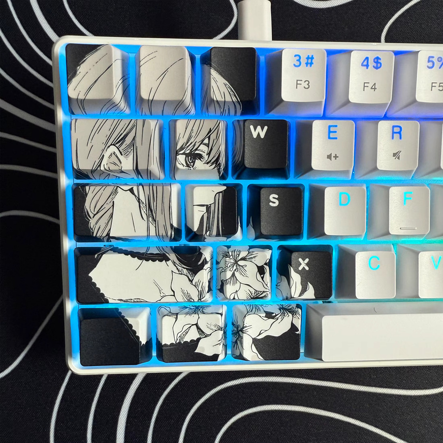 HXSJ Mechanische Gaming-Tastatur in Weiß mit RGB-Hintergrundbeleuchtung, kabelgebundenes Mini-Layout mit 68 Tasten und Anti-Ghosting-Funktion - Bild 3