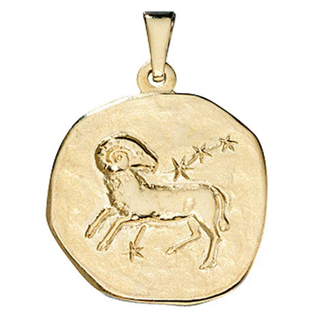 Colfem Anhänger Sternzeichen Widder, 333 Gold, Gelbgold, Unisex - Bild 1