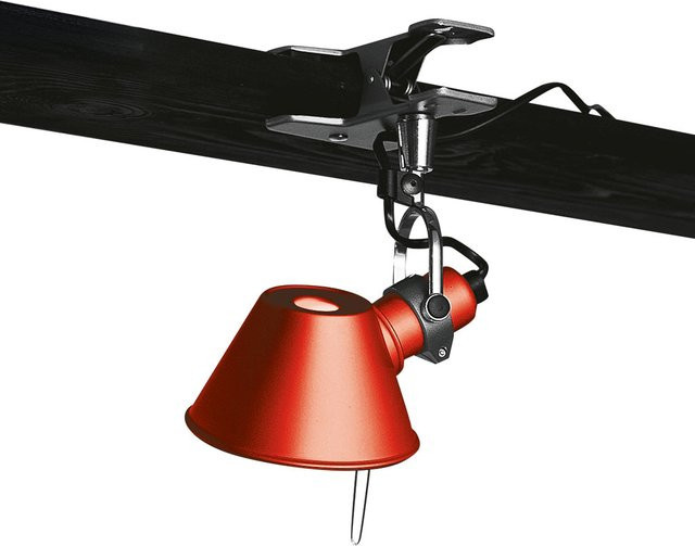 Artemide Tolomeo Micro Pinza Klemmleuchte aus Aluminium in Rot mit verstellbarem Leuchtmittel (E14) - Bild 1