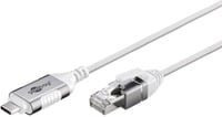 goobay Ethernet-Adapterkabel USB-C 3.2 Gen2 auf RJ-45 Slim in Silber/Weiß mit 1 Gbit/s LAN-Anschluss - Bild 1