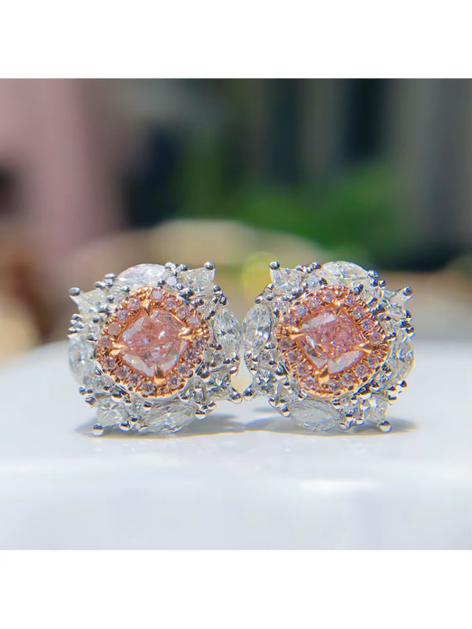 Huitan Ohrringe, rosa Diamant, Zirkonia, Damen - Bild 3