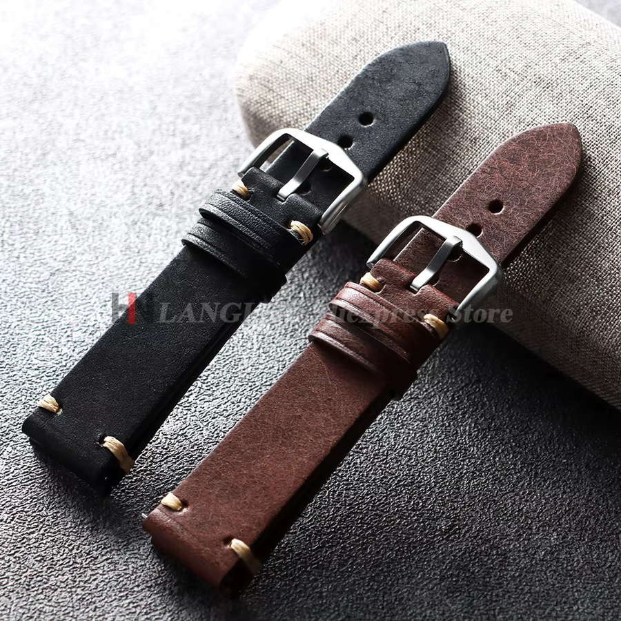 Uhrenarmband Rindsleder, Schwarz, Unisex - Bild 3