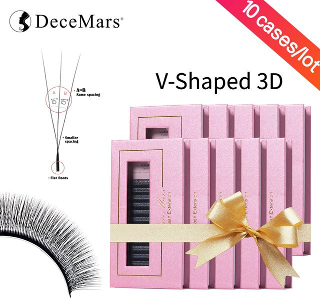 DeceMars V-förmige 3D-Wimpernverlängerungen, 10 Stück/Set, Unisex - Bild 1
