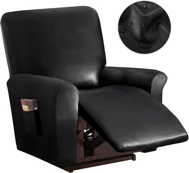 Wasserdichter Liegestuhlbezug aus PU-Leder für 1 oder 2 Sitzplätze, elastischer Sesselbezug für Relax-Sessel und Einzelsofas, rutschfest und waschbar - Bild 1