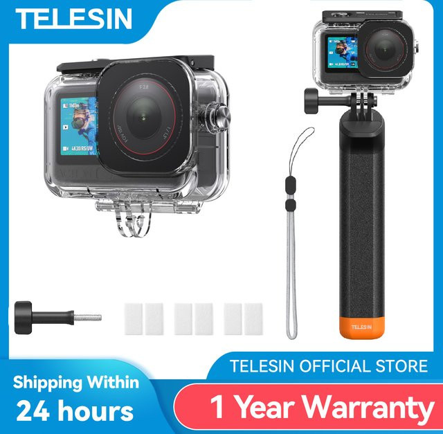 TELESIN Wasserdichtes Gehäuse für DJI OSMO Action 6 mit Tauchfilter, transparent, bis 60 m Unterwasseraufnahme - Bild 1