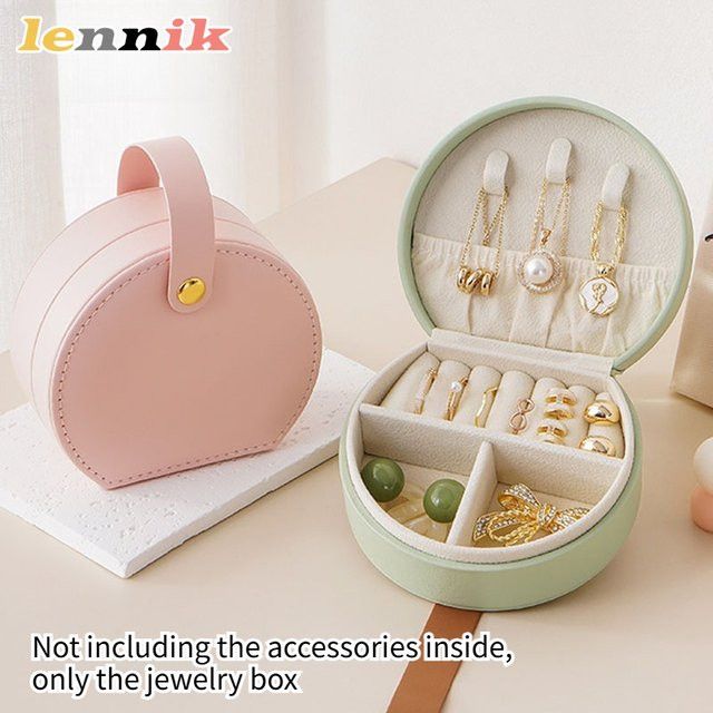 LENNIK Schmuck-Organizer-Etui in Geometric Design als tragbare Aufbewahrungsbox für Ringe und Halsketten - Bild 1