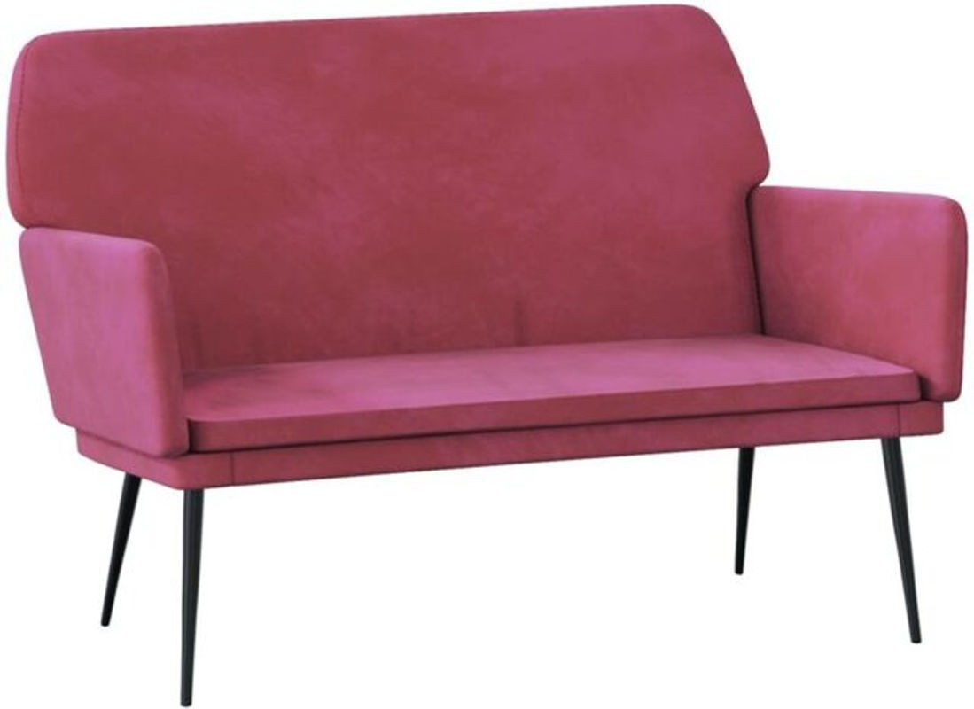 Vidaxl Sitzbank mit Rückenlehne aus Samt und Metall in Rot, B/T/H: 108 x 79 x 79 cm - Bild 1