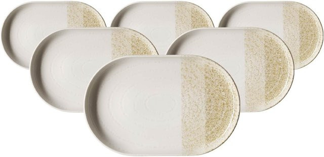 Ritzenhoff & Breker Trio Servierplatten aus Steinzeug, Beige, 6er Set, B/T: 20 x 13 cm - Bild 1