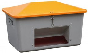 CEMO Streugutbox 1500 Liter mit Entnahme in Grau/Orange - Bild 1