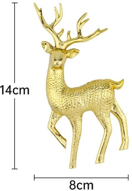 Moderne Hirschstatue aus Kunststoff in Gold und Beige als Weihnachtsdekoration für dein Wohnzimmer und die Tischdekoration von Household supplies MH - Bild 1