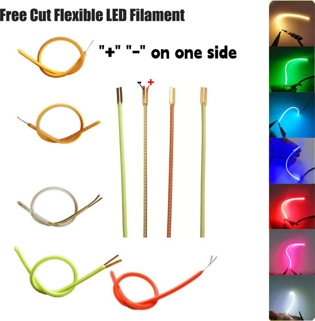 HEGEHE Flexibles COB LED-Filament für DIY-LED-Birnen, DC 3V, 25-300mm, Weiß 2700K - Bild 1