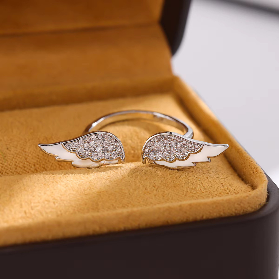 GaGa-Duck Ring 925 Silber, Kristall, Engel Flügel, Unisex - Bild 4