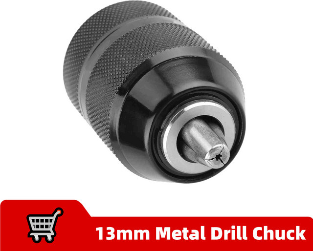 KKMOON Schnellspannbohrfutter aus Metall in Schwarz, 13 mm Bohrfutter mit 1/2 Zoll Halterung und 3/8 Zoll Gewinde - Bild 1