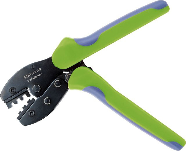 Schwaiger MC4 Crimpzange für Solarstecker und Kabel mit Ratschenmechanismus in Grün - Bild 1